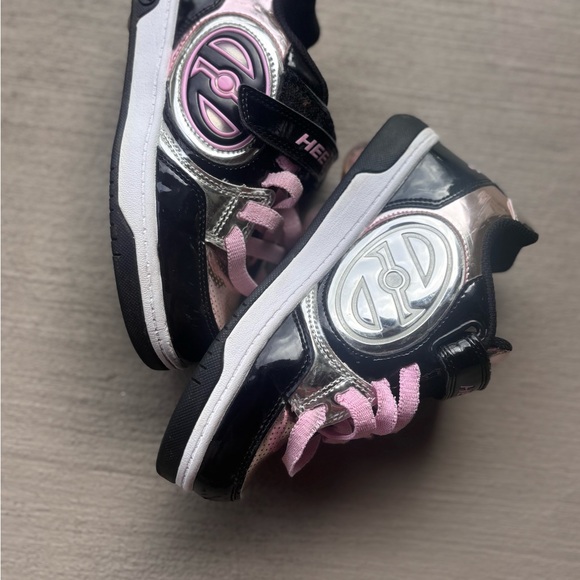Heelys Kids Sneakers - Black, Pink, and Silver. Size 3 - Picture 1 of 6